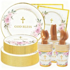 Religious Party Plates for 24 Guests Baptism, First Communion, Confirmation ...