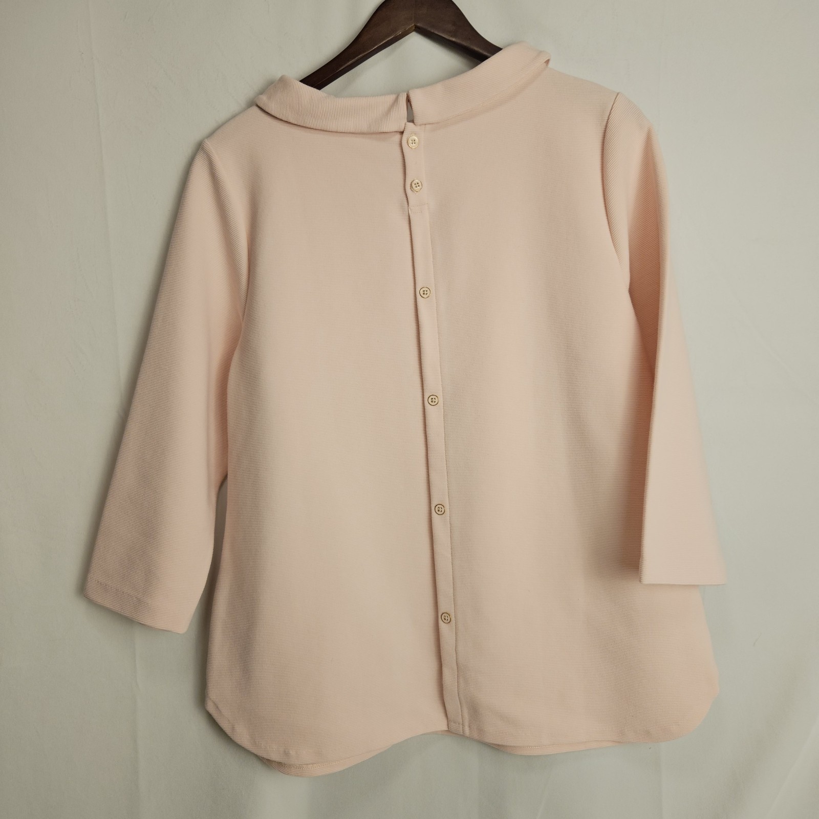 Talbots Light Pink Collared Button Back Knit Blou… - image 2