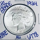 1924 SILVER PEACE DOLLAR AUTHENTIC HI GRADE U.S. MINT COIN FREE SHIPPING 6778