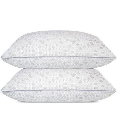 Shredded Memory Foam Pillows, Medium Firm Standard Size Pillows 2 Pack,Couples B
