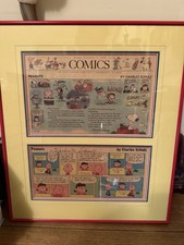 Charles Schulz, Peanuts Newspaper Comic Strip, Framed, SIGNED w LOA