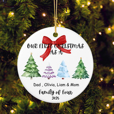Personalized Family Christmas Ornament, First Christmas Ornament, Tree Ornament