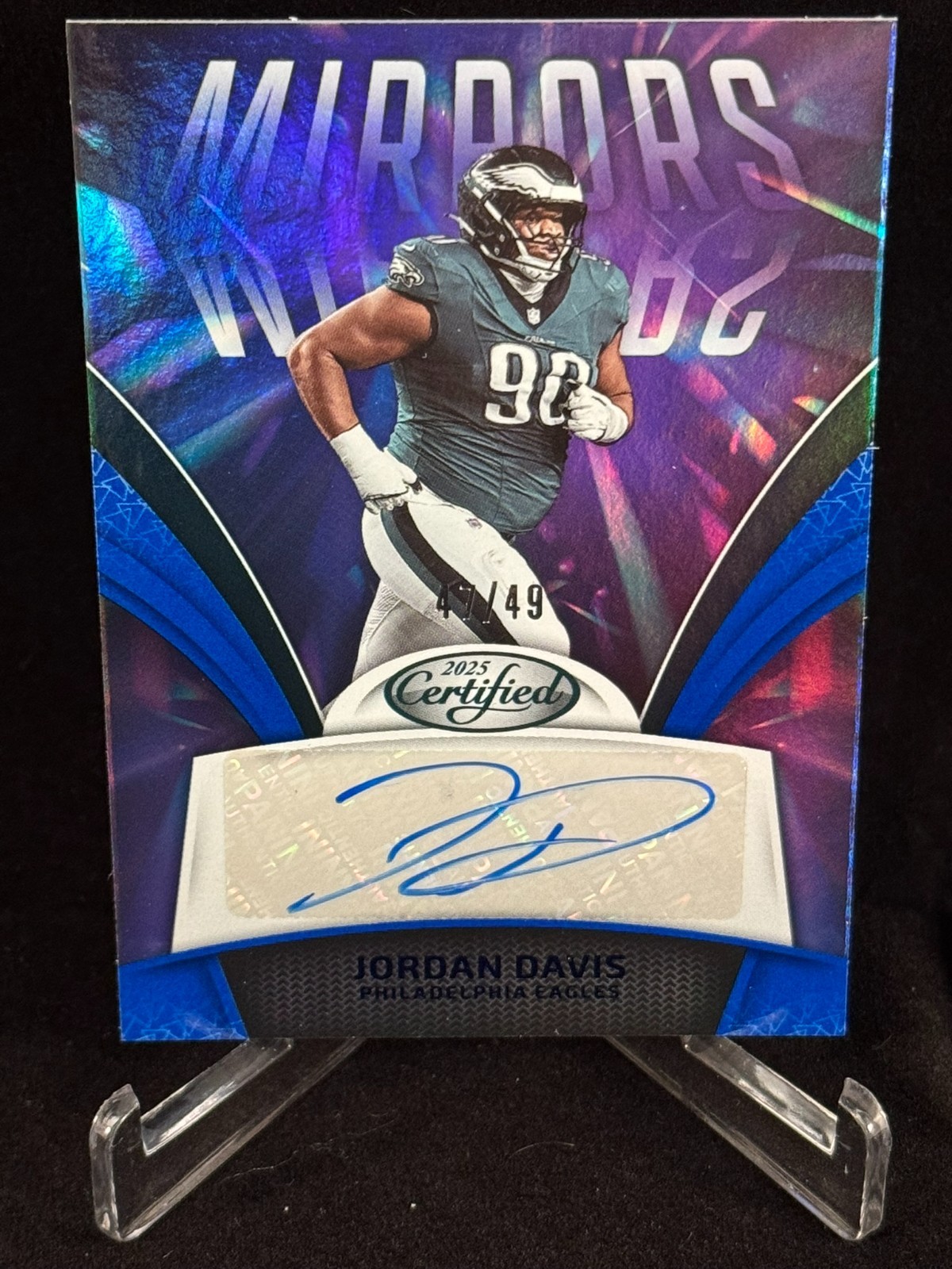 2025 Panini Certified - Mirror Signatures Jordan Davis #MS-JDA Blue /49 (AU)