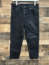Gap 29 8R Womens Black Button Front Jeans Cheeky Straight High Rise