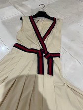 GUCCI Dress Women's Formal Beige Size S Elegant Design 6 Years Old Used