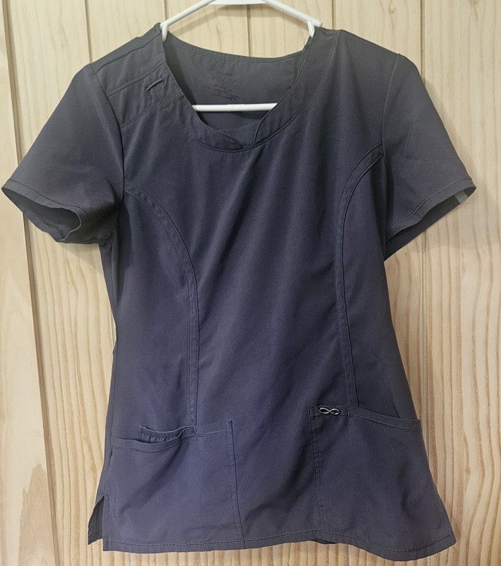 Womans Cherokee Infinity XS Grey Scrub Top