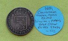 1689 Silver HALF CROWN Coin William & Mary  (1688-1694) 14.52g ESC503 S3434