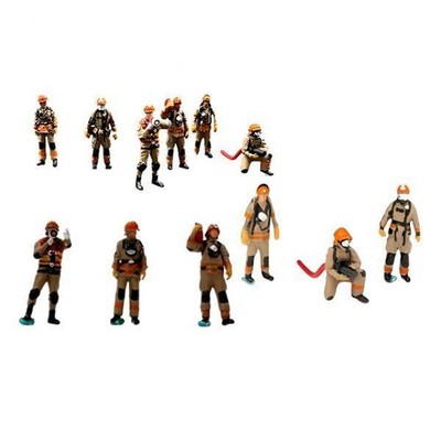 Miniature 1:64 Firefighter Figures Diorama Action Figures Hand Painted Mini