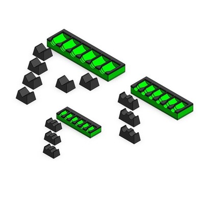 MagAttach Socket Extension Organizers (3 Piece Set, Green/Black) 3 Piece Set