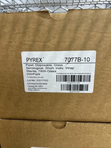 Corning 7077B-10 Serologische Pipette Glas 10 ml Box mit 200 Pipetten