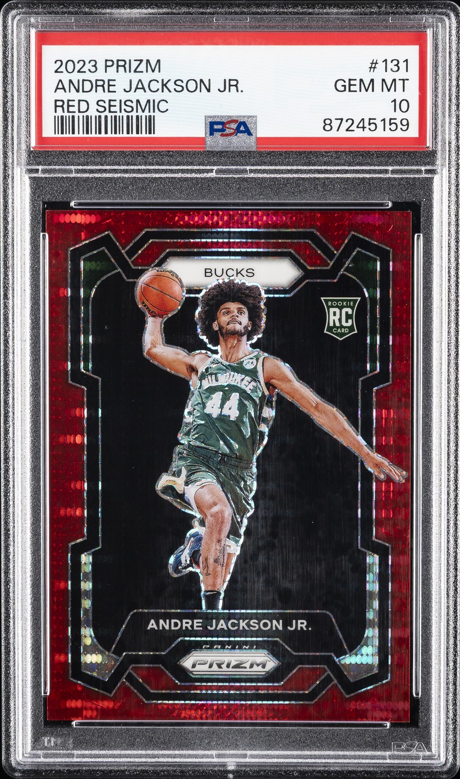 2023 PANINI PRIZM RED SEISMIC #131 ANDRE JACKSON JR. 203/299 PSA 10