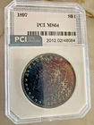 1897 Morgan Silver Dollar.UNC Monster Tone Obverse/Blast White Reverse PCI MS64.
