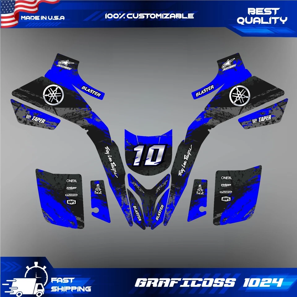 Yamaha Blaster Yfs 200 Yfs200 Decals Graphics Stickers Full Kit Atv Quad Wrap - Image 2 of 4