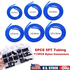 6Pcs 5Ft Car Vacuum Hose Line Pipe Kit +113 Connectors Automotive Replacement