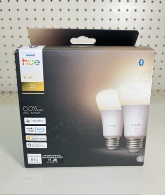 Philips Hue A19 LED Bulb Warm White E26 Dimmable - 2 Pack