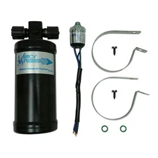 Vintage Air 07323-VUC; A/C Receiver Drier with Trinary Switch, Steel, Black