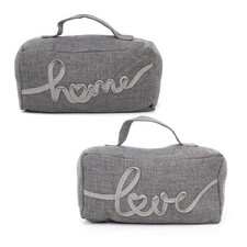 Grey Fabric Door Stop Decorative Indoor Rectangle Weighted Doorstop With Handle