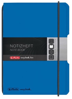 herlitz Notizheft my.book flex A6 PP Cover blau kariert