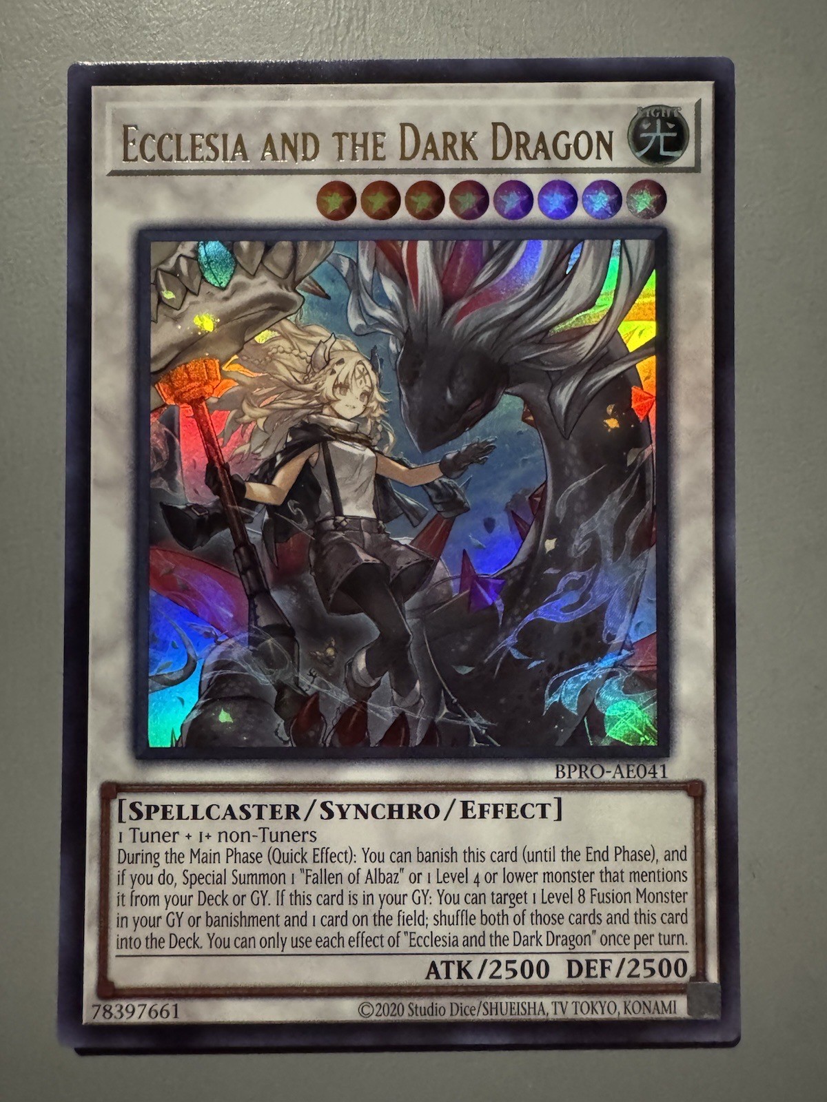 YUGIOH ECCLESIA AND THE DARK DRAGON ASIA EDICIÓN INGLESA BPRO-AE041 ULTRA RARO