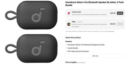 Soundcore Select 4 Go Bluetooth Speaker by Anker (2-pack Bundle) - NEW OPEN BOX