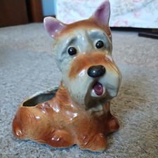 Vintage Mid Century Modern Porcelain Scottish Terrier Planter Decorative Royal