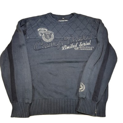 Camp David Pullover XL Herren Blau Limited Serial 1963 Quilted Chest Sweatshirt