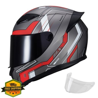 JQF Gear WS-607 Full Face Motorcycle Helmet DOT Adults Visor