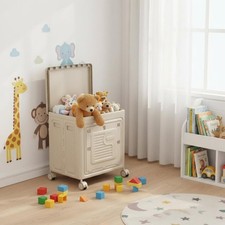 Rolling Toy container Sturdy Construction Wheeled foldable Toy Chest Easy