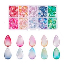 Teardrop Crystal Beads 200pcs 10 Colors Glass Water Drop Beads for DIY Jewelry