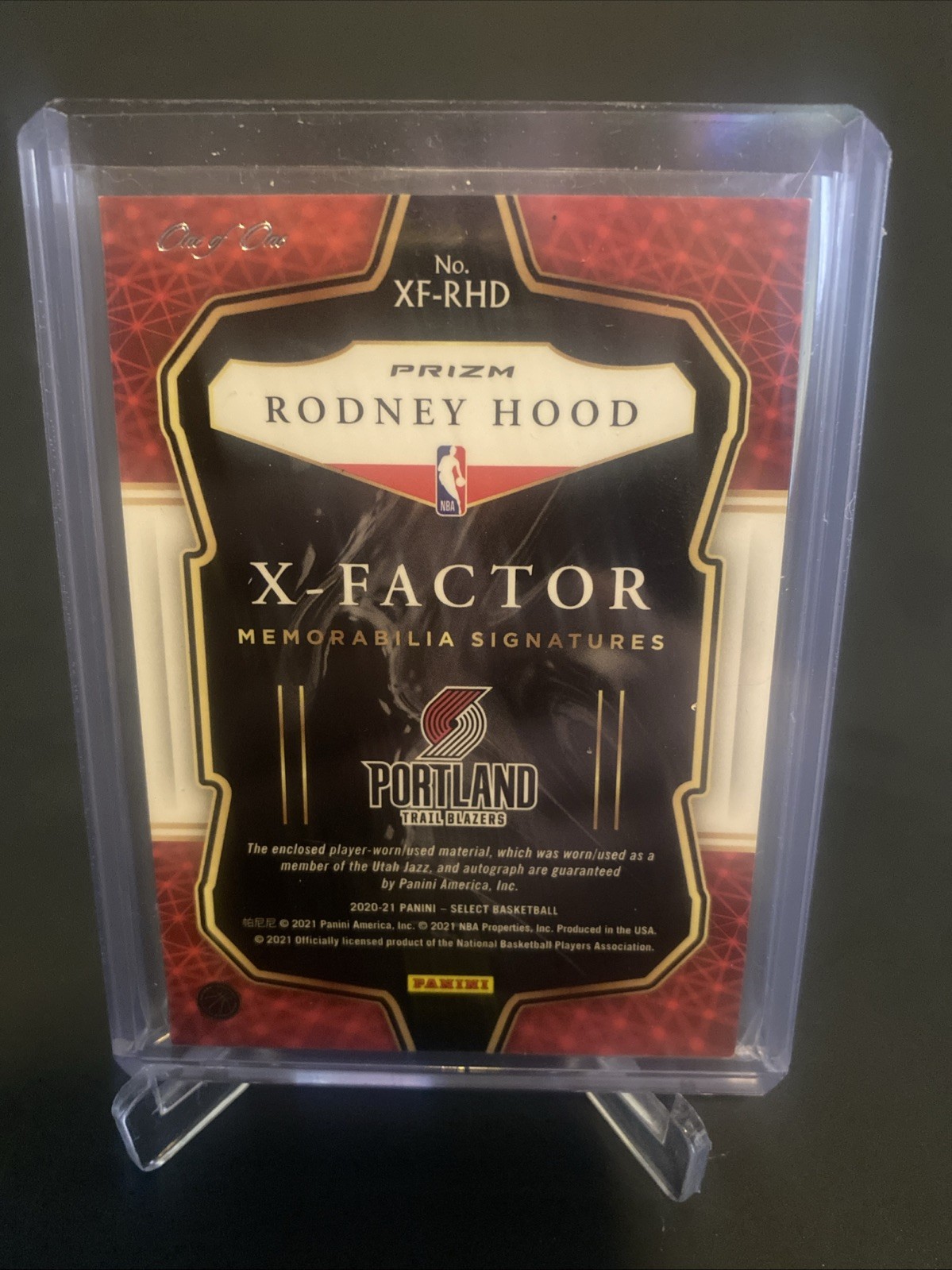 2020-21 Select Rodney Hood X-Factor Patch Signature Auto Black 1/1 Trail Blazers view 2