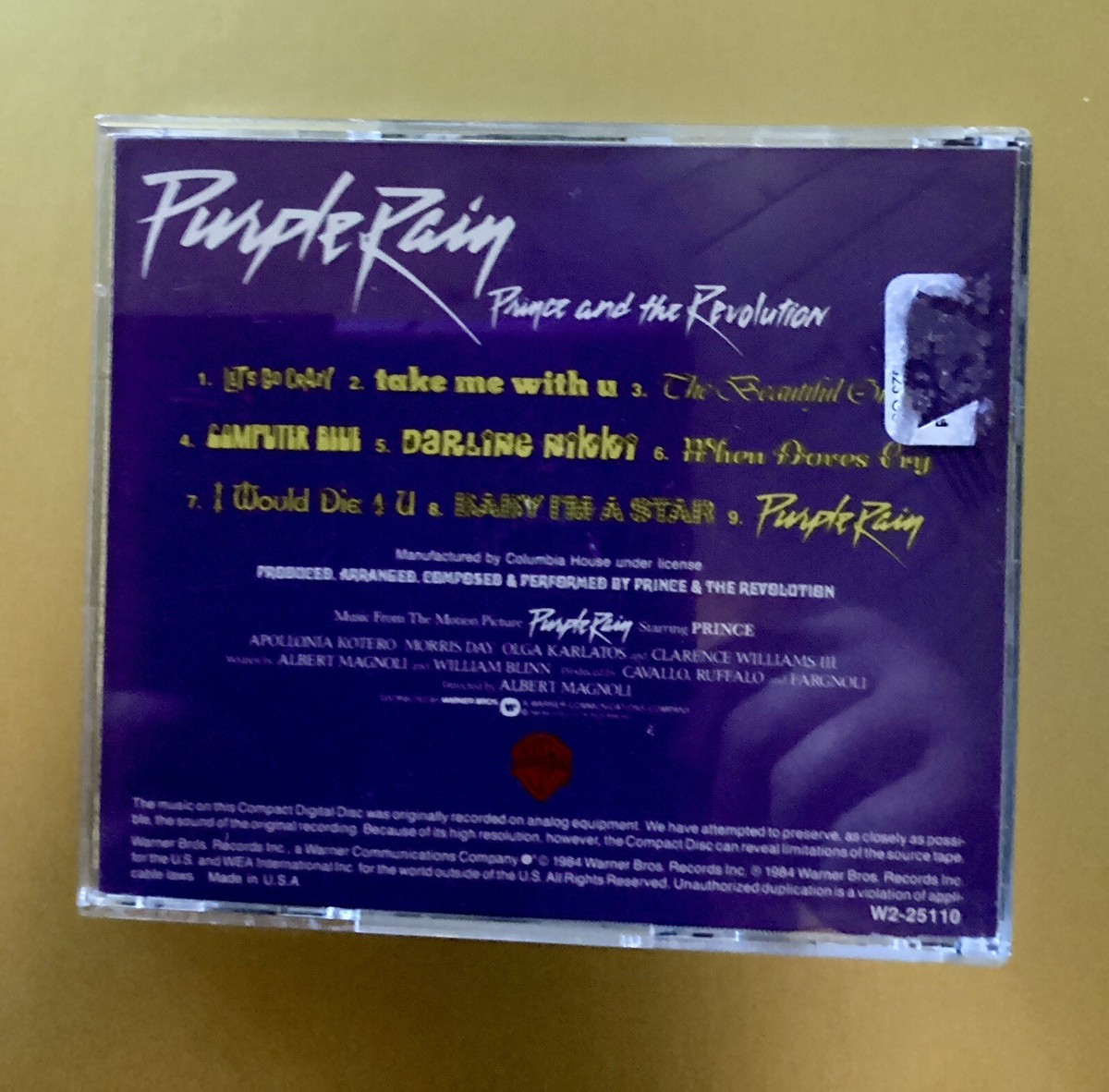 PURPLE RAIN-Prince And The Revolution 1984 CD Warner Bros. First