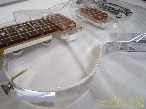 Burny Electric Guitar Crystal Les Paul W/Hard Case Used Shipping From JPN as is - Picture 13 of 13