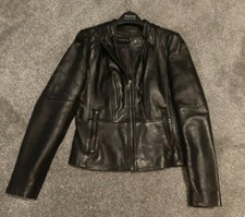 Marc New York Andrew Marc Womens Soft Black Leather Jacket Small Rrp £259