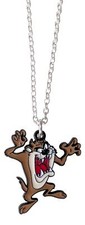 Tazmanian Devil "Taz" Iconic Pose 1.3" Tall Metal Enamel Pendant Necklace