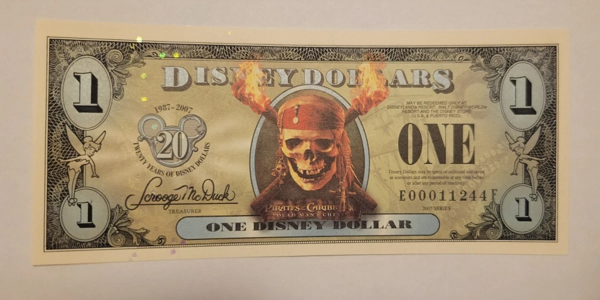 Pirates of the Caribbean Disney Dollars (1968-Now) | eBay