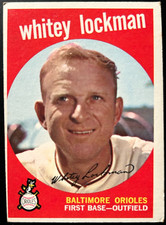 1959 Topps #411  WHITEY LOCKMAN  Baltimore Orioles  MLB baseball card EX+