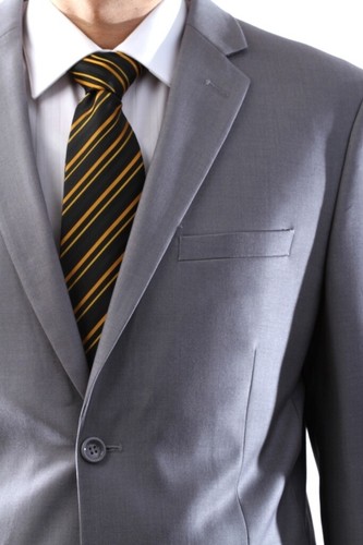 MENS TWO BUTTON SUPERIOR 150S P/R SLIM FIT LIGHT GRAY SUIT SML-60512H-60538-LGR - Picture 2 of 6