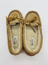 Girls Minnetonka Moccasins Slippers Fleece Lined Cozy Comfortable Warm Size 3