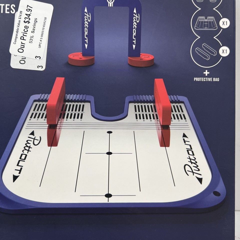 PuttOut Putting Mirror Trainer With Gates New In Box Golf Putt Training