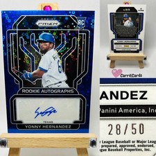 YONNY HERNANDEZ 2022 Panini Prizm Rookie Autograph BLUE DONUT CIRCLES /50 Texas