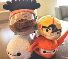 Disney Big Hero 6 Tsum Tsum Mini Plush set lot Baymax Armored Wasabi Tomago