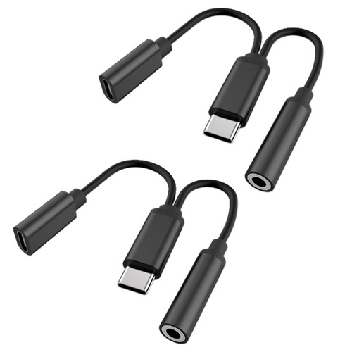 2 Pcs Adaptateur Type-c Audio Vers Usb Mini-adaptateur Chargeur D'écouteur