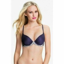 NWT Wacoal Luxe Rare Beauty Push Up Bra 55846 Royal Indigo Size 34D