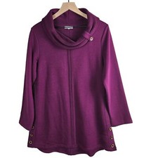 Habitat Cowl Neck Sweatshirt Tunic Top S Fuchsia Purple Pullover Boho