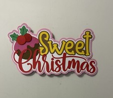 Sweet Christmas Scrapbook Title Handmade Paper Pierced Die Cut