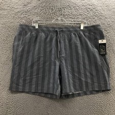 Original Use Swim Trunks Shorts Mens XL actual 43x6 Gray Striped Stretch NEW