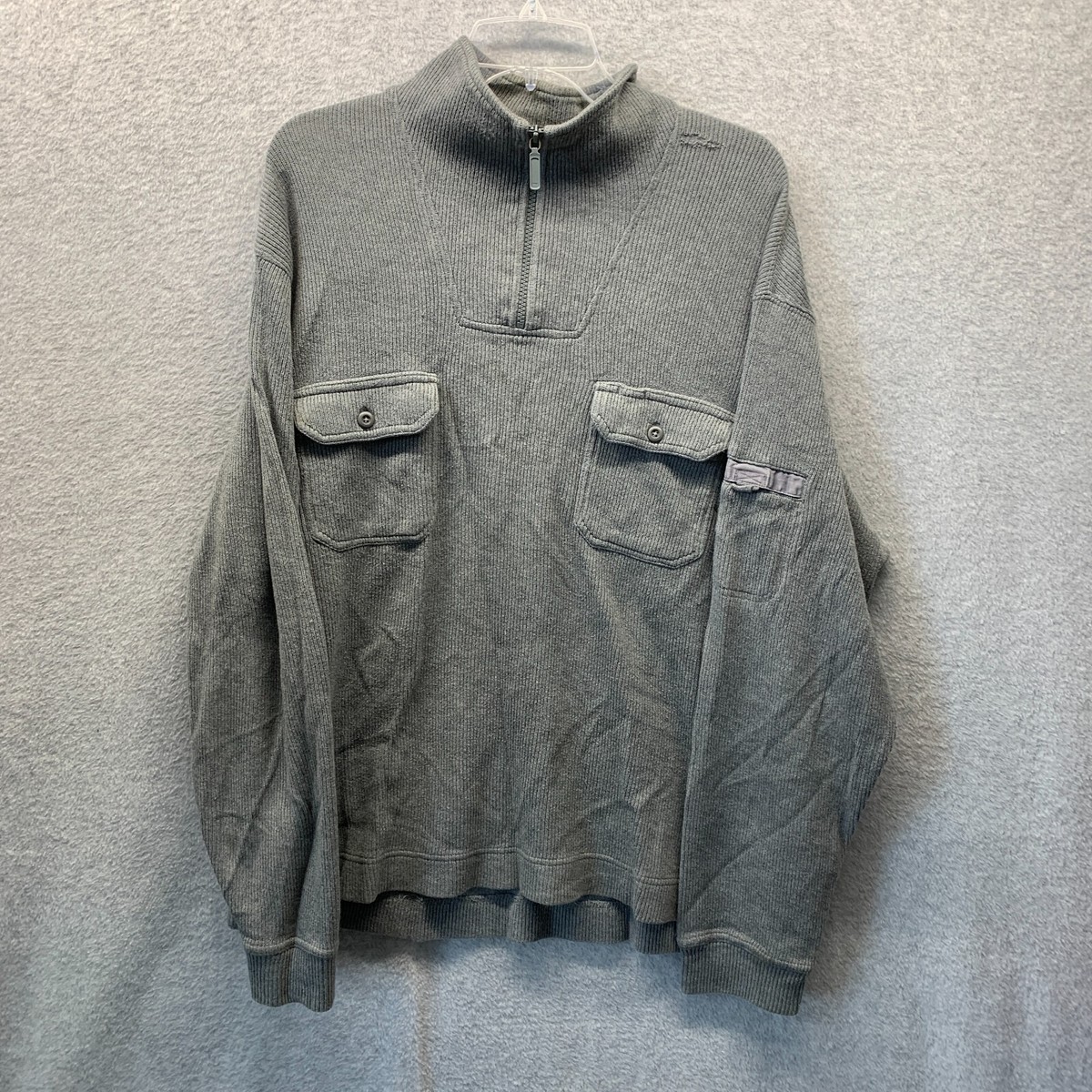Vintage Eddie Bauer Sweater Adult Large Gray Cotton Knit Legend