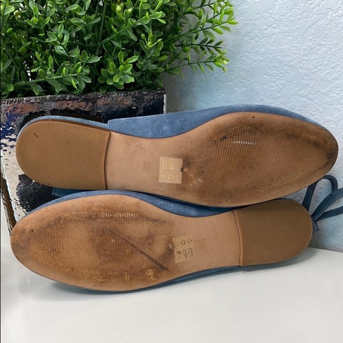 Madewell ‘April’ Blue Suede Ankle-Wrap Flats Size 9.5 - Picture 6 of 11