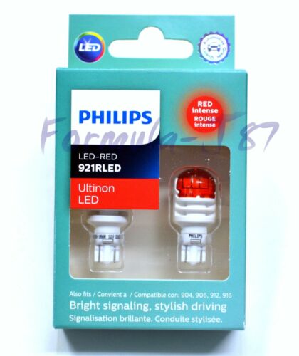 Philips Ultinon LED Light 921 Red Two Bulbs High Mount Stop Brake Replace Lamp - Picture 3 of 12