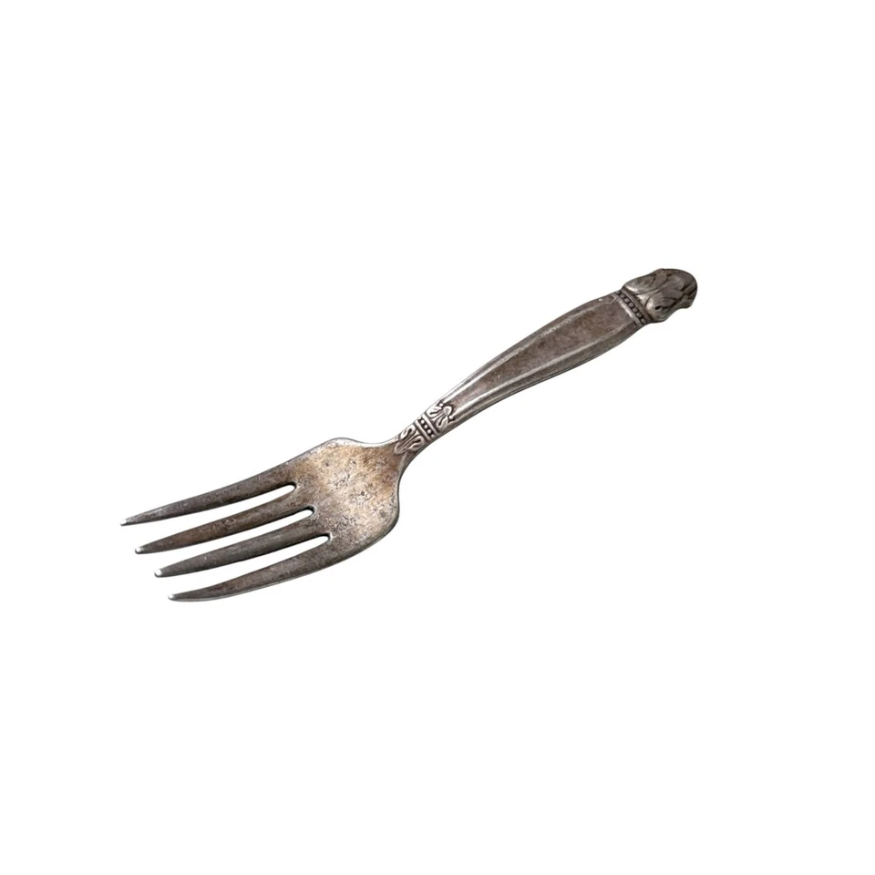 Holmes and Edwards IS Vintage Silverplate Fork Art Deco Flatware - Image 4 of 4